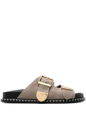 Chloé Rebecca suede slides - Grey