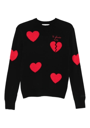 MC2 Saint Barth New Queen heart-motif embroidered sweater - Black