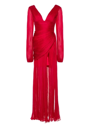 Iris Serban Leona plissé maxi dress - Red