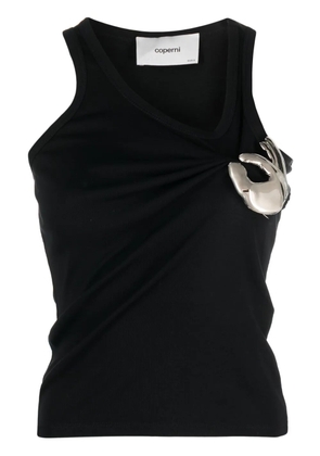 Coperni Emoji metal-embellished cotton tank top - Black