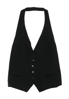 Alysi halterneck buttoned waistcoat - Black