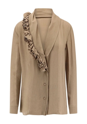 Alberta Ferretti ruffled shirt - Neutrals