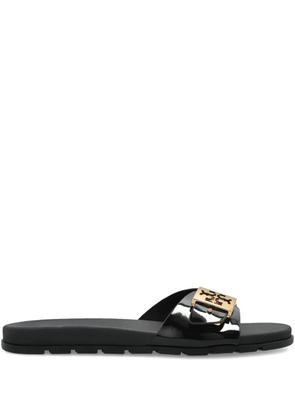 Tory Burch logo-buckle slides - Black
