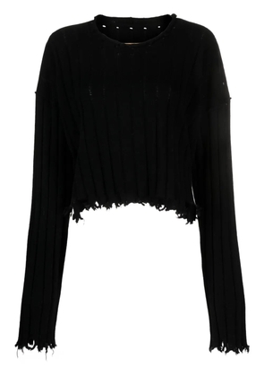 Uma Wang raw-edge cashmere top - Black