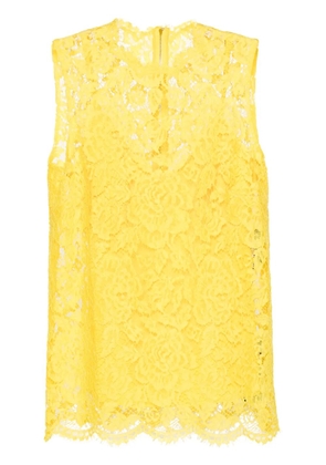 Dolce & Gabbana cordonetto-lace top - Yellow