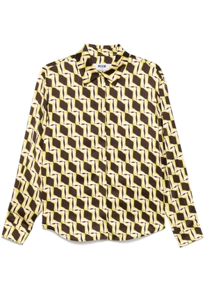 MSGM geometric-print shirt - Neutrals