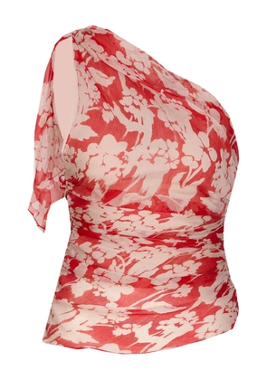 Victoria Beckham one-shoulder draped blouse - Red