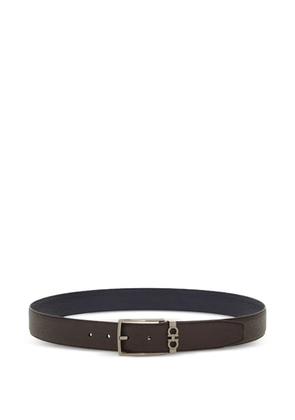 Ferragamo Gancini-plaque belt - Testa di moro/Midnight blue