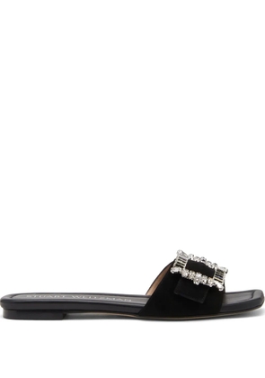Stuart Weitzman Shine crystal-embellished sandals - Black