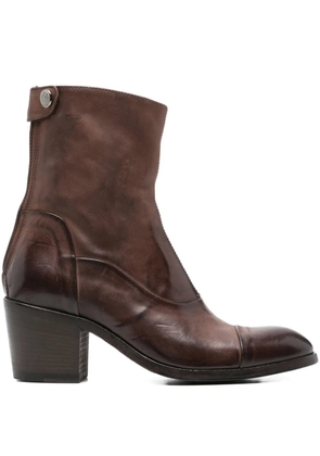 Alberto Fasciani zip-up block-heel boots - Brown