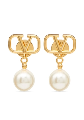 Valentino Garavani VLogo Signature pearl drop earrings - Gold