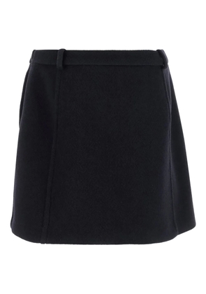 Jil Sander herringbone wool mini skirt - Blue