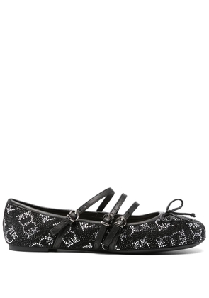 PINKO crystal-embellished ballet flats - Black