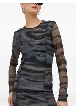 SAMSOE SAMSOE mesh-panelled midi dress - Grey