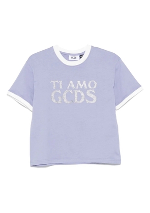 GCDS 'Ti Amo CGDS' glittered T-shirt - Purple