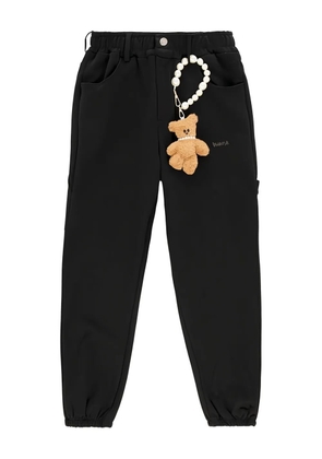 DISCLAIMER teddy-bear charm track pants - Black