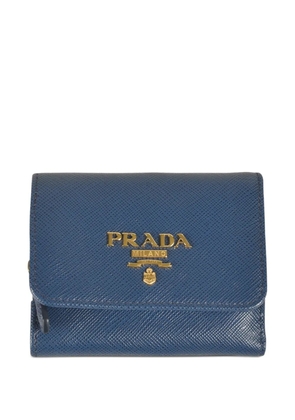 Prada logo-plaque wallet - Blue