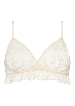 ERES ruffled floral-print bra - Neutrals