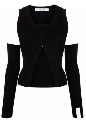 Rokh cut-out knitted cardigan - Black