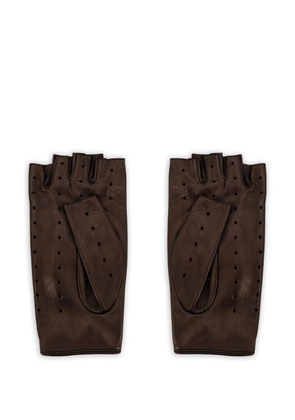 Valentino Garavani perforated leather gloves - Brown