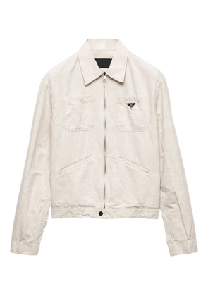 Prada chambray shirt jacket - Neutrals