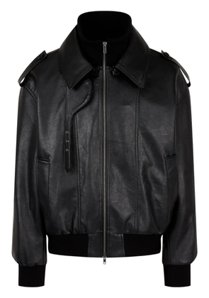 TOMBOY faux-leather bomber jacket - Black
