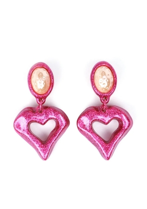 JULIETTA The Heartbreaker glittered earrings - Pink