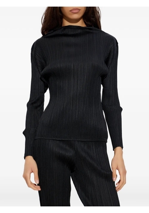 Pleats Please Issey Miyake pleats long-sleeve top - Black