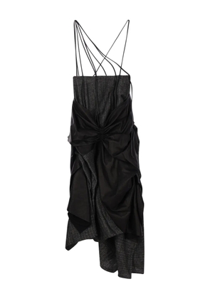 Yohji Yamamoto ruched midi skirt - Black