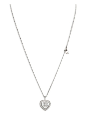 CHANEL Pre-Owned 2023 interlocking-CC crystal-embellishment necklace - Silver