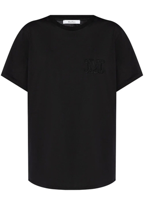 Max Mara monogram-embroidered cotton T-shirt - Black