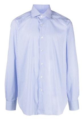Barba stripe-print spread-collar shirt - Blue