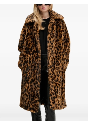 HUGO animal-pattern faux-fur coat - Brown