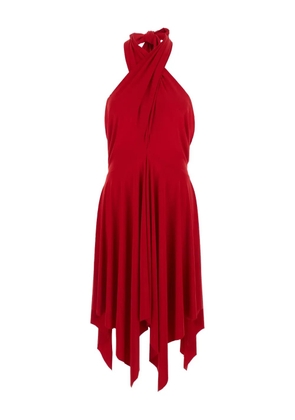 Norma Kamali knotted halterneck dress - Red