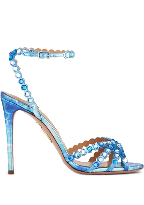 Aquazzura 105mm Tequila crystal-embellished stiletto sandals - Blue