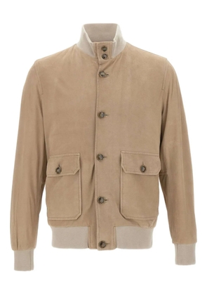 Barba horn-button patch-pocket jacket - Neutrals