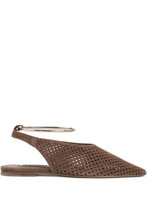 Jil Sander slingback flat pumps - Brown