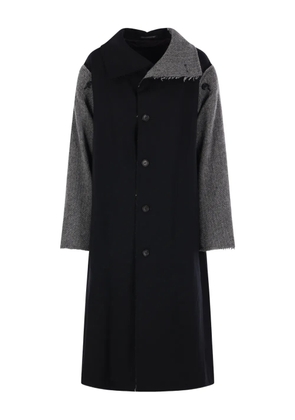 Yohji Yamamoto herringbone buttoned coat - Black
