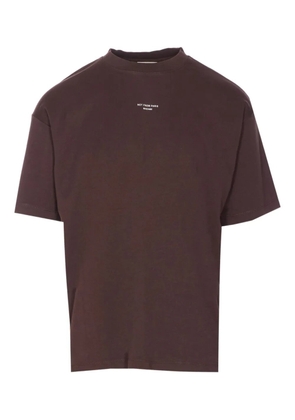 Drôle De Monsieur crew neck logo T-shirt - Brown