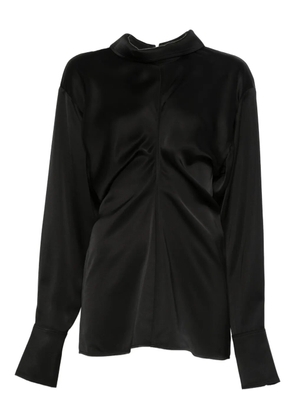 TOTEME Slouch zip-front draped blouse - Black