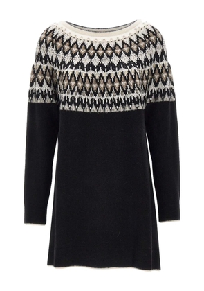 ELENA MIRO` geometric embellished mini dress - Black