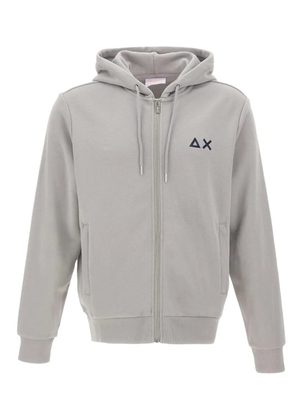 Sun68 drawstring hood zip-up hoodie - Grey