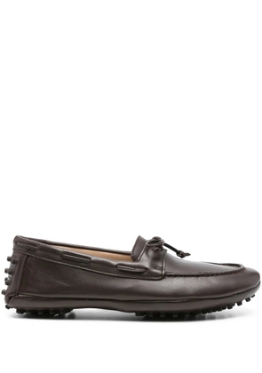 Le Monde Beryl leather boat shoes - Brown