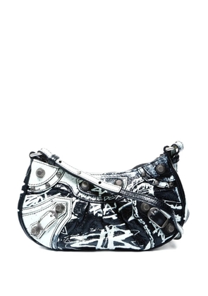 Balenciaga Pre-Owned 2020s Le Cagole Graffiti studded shoulder bag - Black