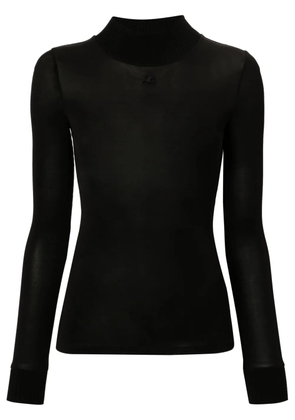Courrèges logo-patch roll-neck top - Black