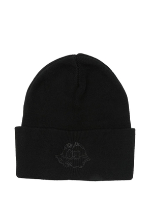 Fiorucci angel-embroidery beanie hat - Black