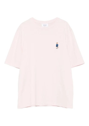 Maison Kitsuné fox-embroidered cotton T-shirt - Pink