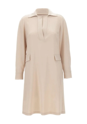 ELENA MIRO` polo-collar pocket dress - Neutrals
