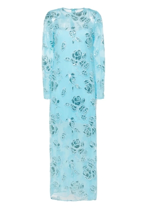 ROTATE BIRGER CHRISTENSEN floral-embroidery maxi dress - Blue