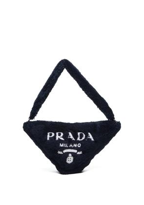 Prada Pre-Owned 2000-2020s terry-cloth triangle shoulder bag - Black